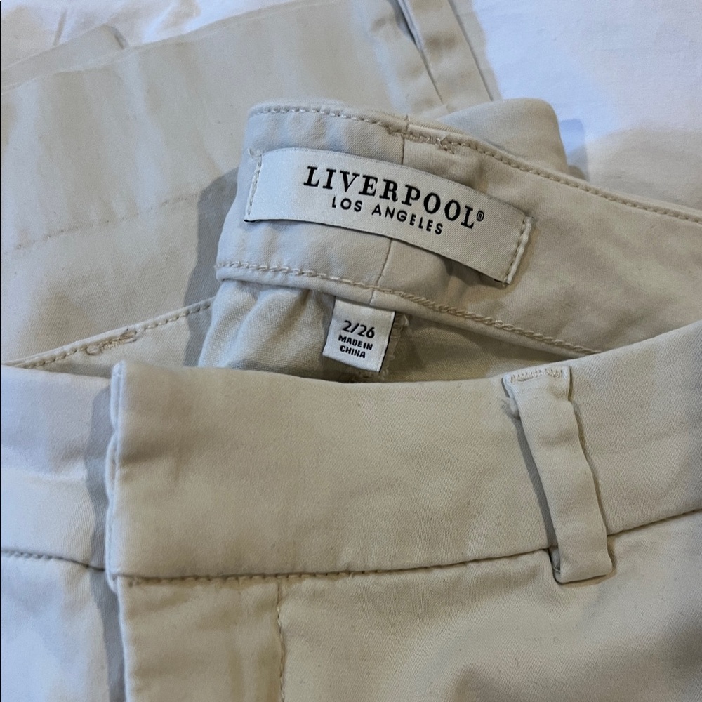 Liverpool Women's Cream Ankle Pants